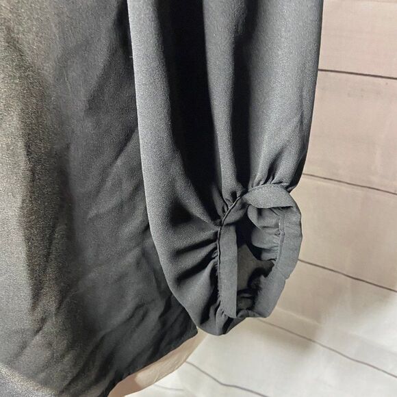 Loft black see through button up Medium - Picture 3 of 7